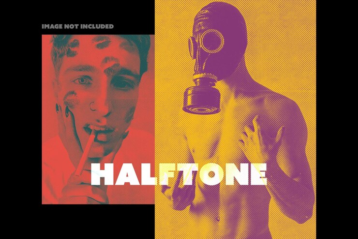 PSD halftone poster photo effect