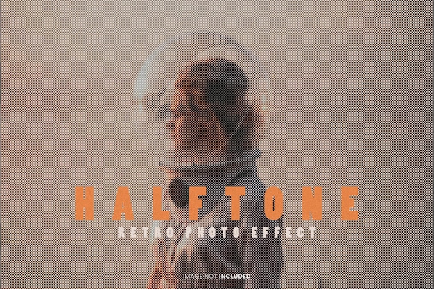 PSD halftone retro effect psd