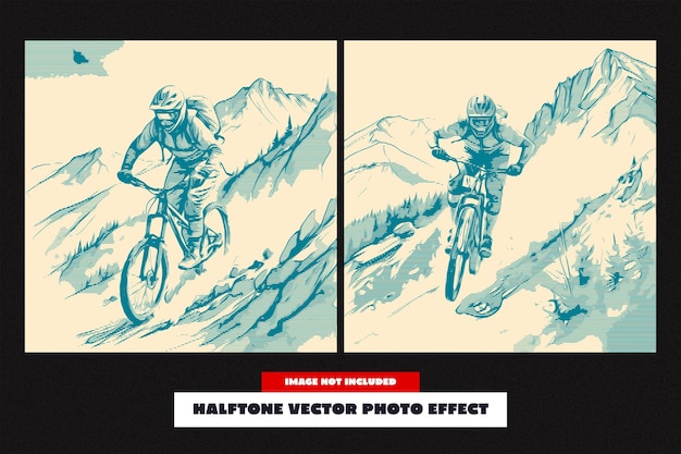 Halftone Vector Photo Effect for Square