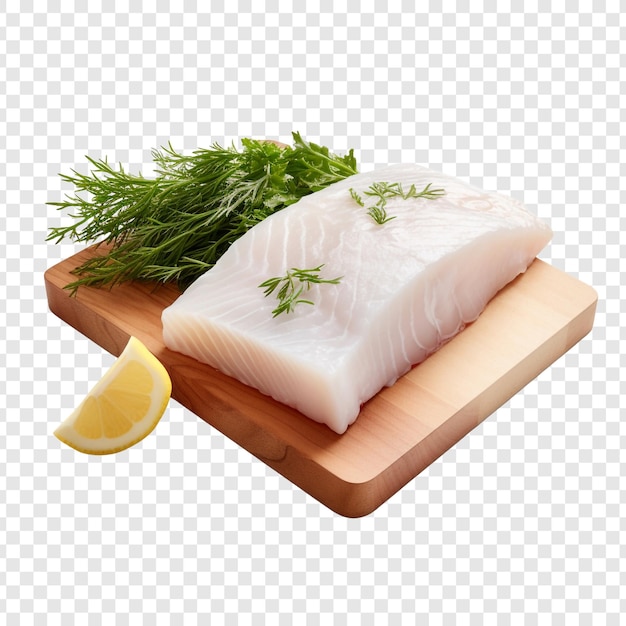 PSD halibut isolated on transparent background