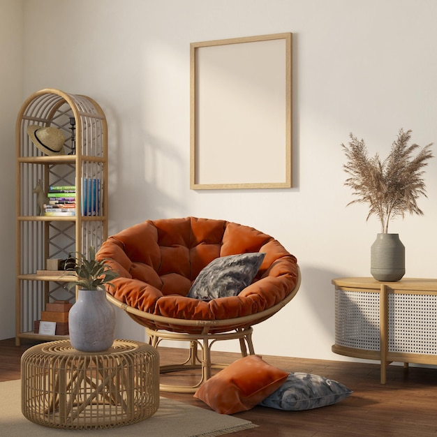 hall with frame mockup