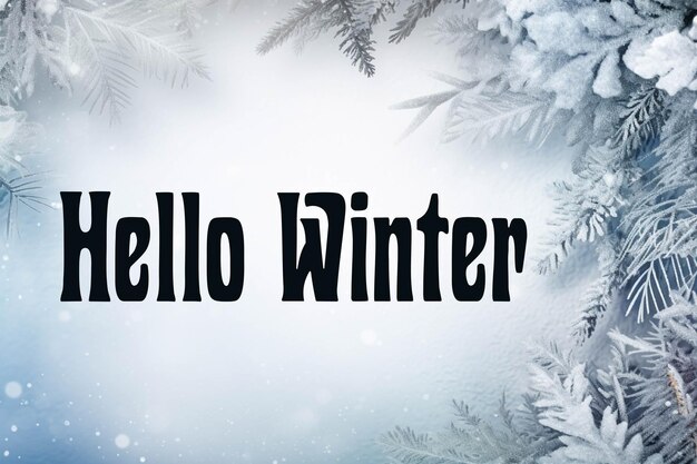 PSD hallo winter concept banner sjabloon gelukkige sneeuwman in de winter landschap achtergrond