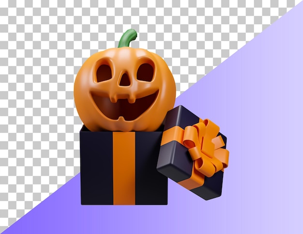 Premium PSD | Halloween 3d icon. pumpkin head jumps out. realistic ...