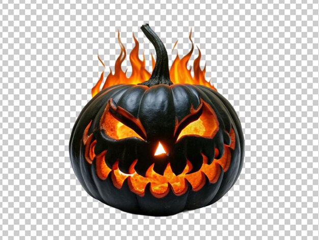 PSD halloween angry pumpkin with transparent background