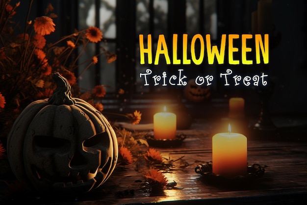 Halloween animation banner template