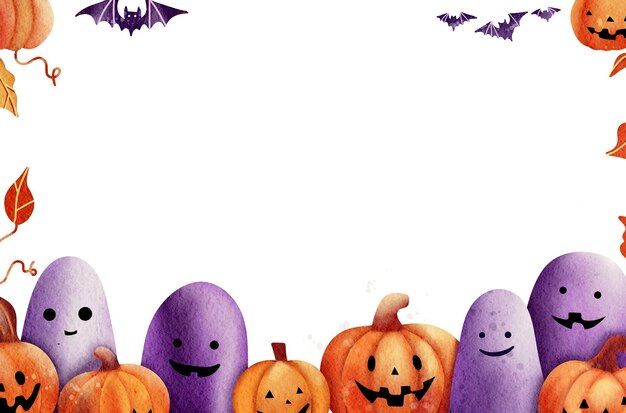 PSD halloween background watercolor illustration