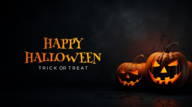 PSD banner di halloween con la zucca