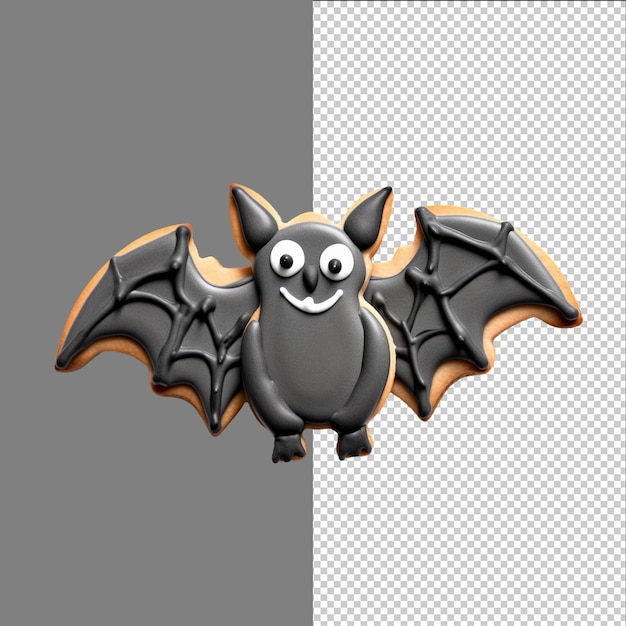 PSD halloween bat cookie isolated on transparent background png psd