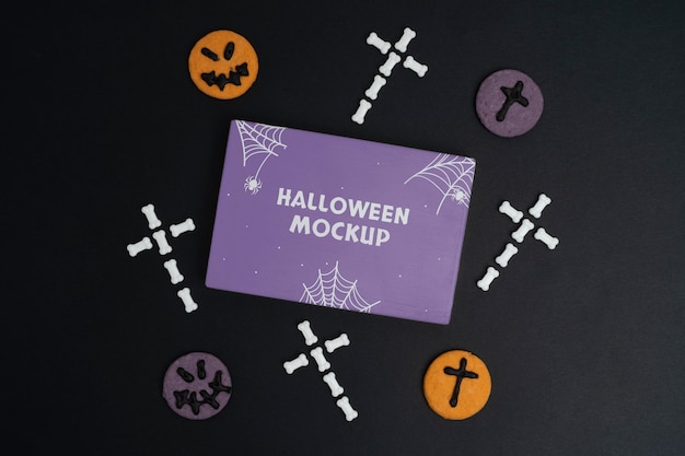 PSD halloween border mock-up arrangement