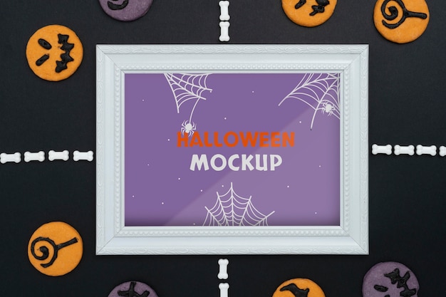 PSD halloween border mock-up arrangement