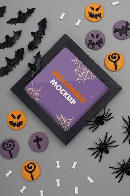 PSD assortimento di mock-up per bordi di halloween