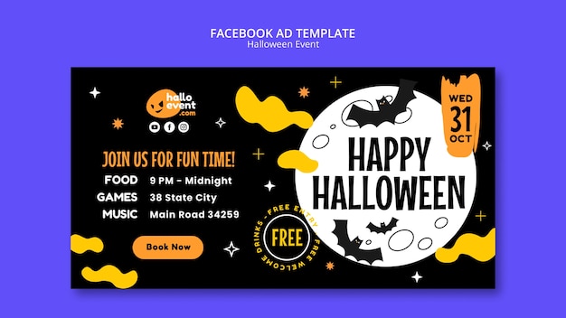 ハロウィーンのお祝いのfacebookテンプレート