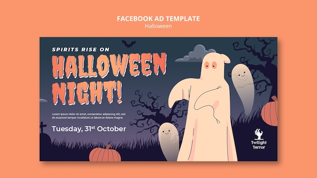 PSD halloween celebration facebook template