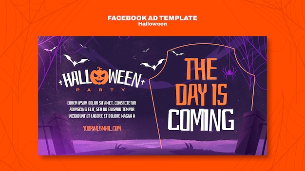 PSD template di facebook per la celebrazione di halloween