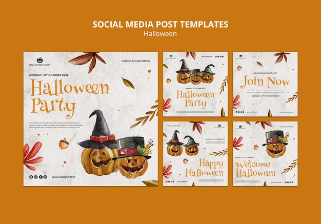 Raccolta di post di instagram per la celebrazione di Halloween