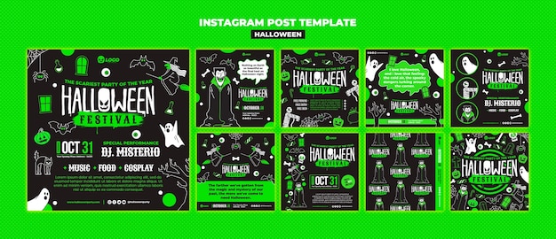 Post su instagram per la celebrazione di halloween