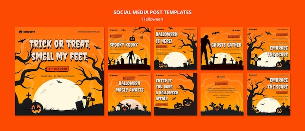 PSD post su instagram per la celebrazione di halloween