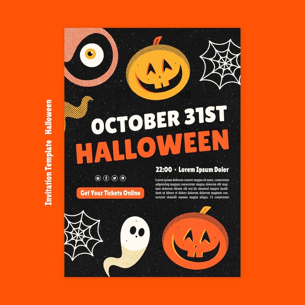 PSD halloween celebration invitation template