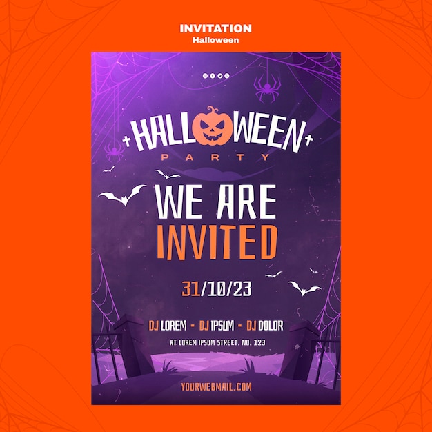 PSD halloween celebration invitation template