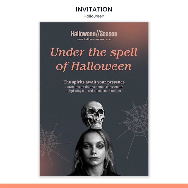 PSD modello di invito per la celebrazione di halloween