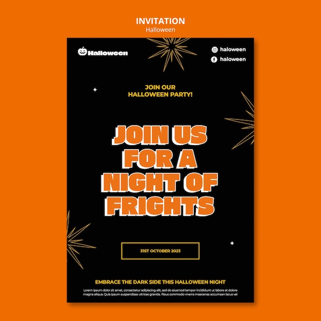 PSD halloween celebration invitation template