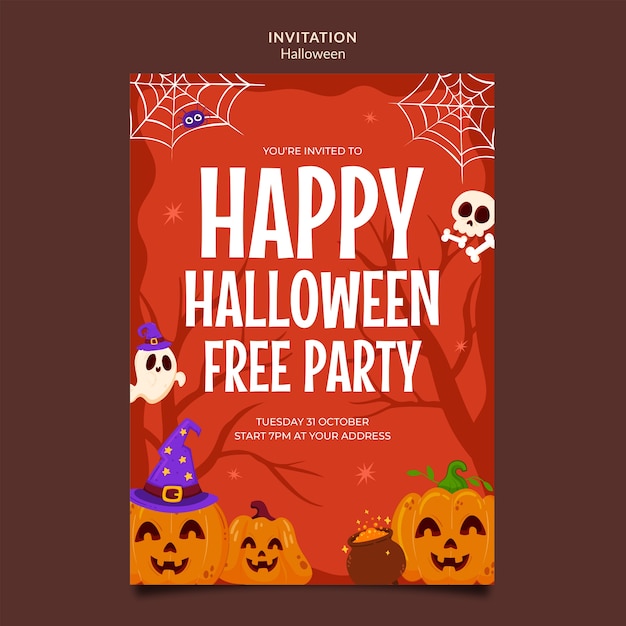 PSD halloween celebration invitation template