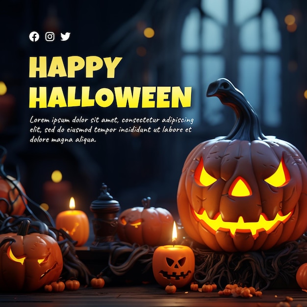 PSD post sui social media per festeggiare halloween