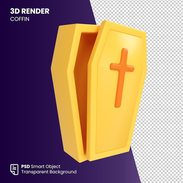 ハロウィーンの棺の3Dレンダリングのイラスト