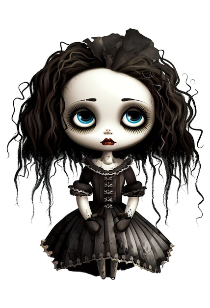 PSD halloween creepy doll