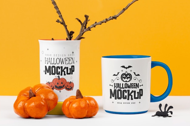 Halloween cup merchandise mockup design