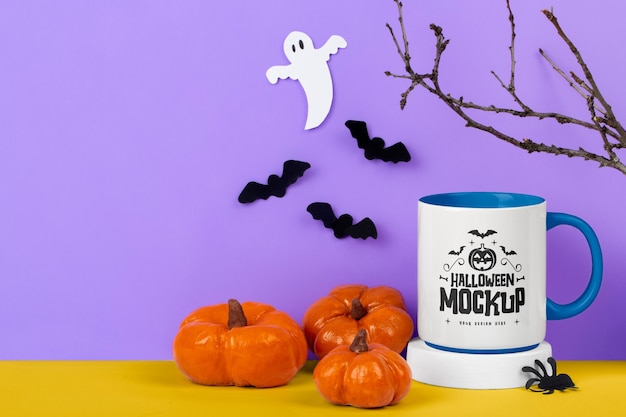 PSD halloween cup merchandise mockup design