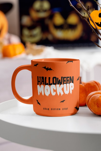 Halloween cup merchandise mockup design