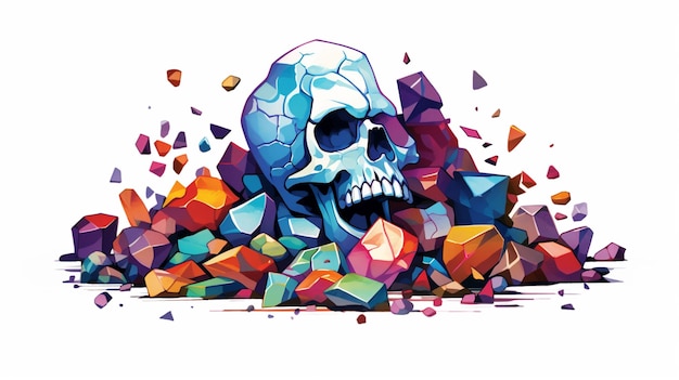 Halloween Day of the Dead colorful skull joyfull death mortem unique power of modern ai art