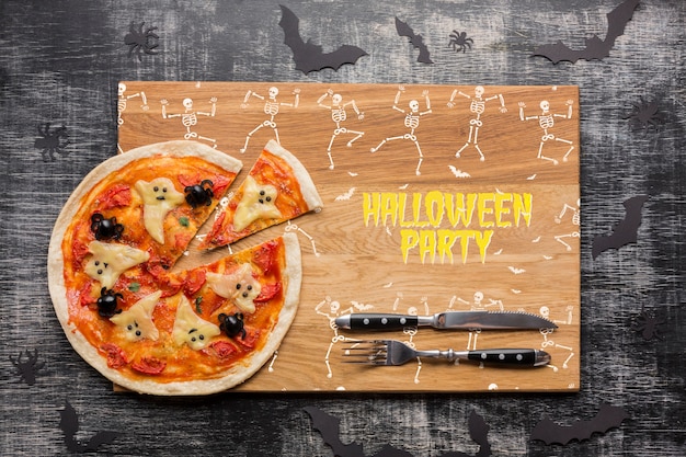 Giorno di halloween con specifico concetto di pizza