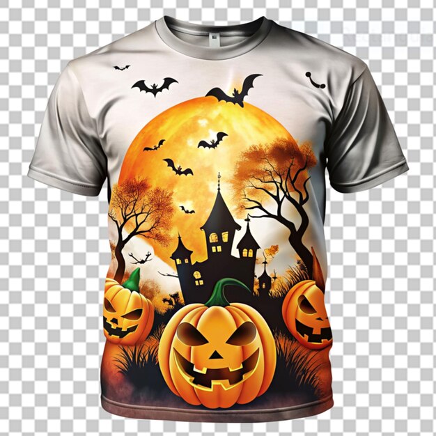 PSD halloween design for a t shirt on transparent background