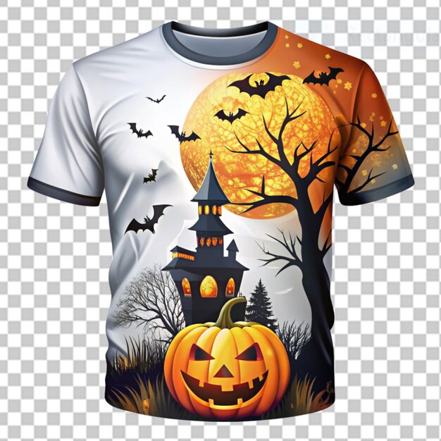 PSD halloween design for a t shirt on transparent background