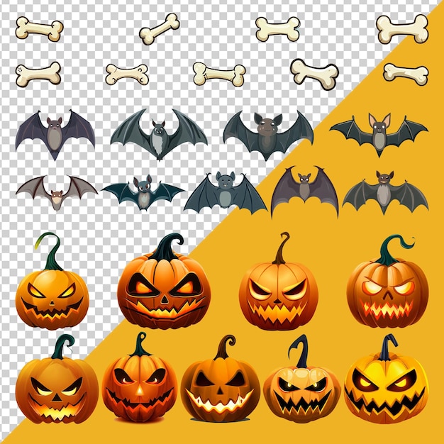 PSD halloween elements transparent