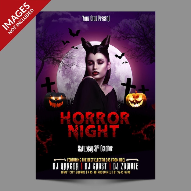 PSD volantino per la promozione dell'evento di halloween premium psd template