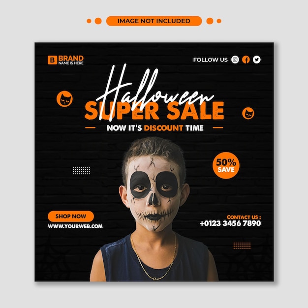 PSD halloween festival sociale media instagram verkooppost of flyer-sjabloon