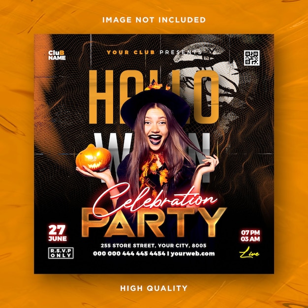 PSD halloween flyer party template design