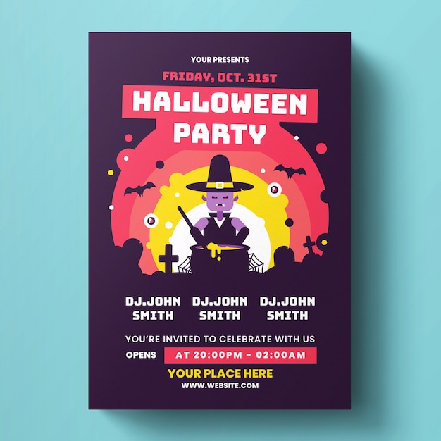 PSD halloween flyer-sjabloon