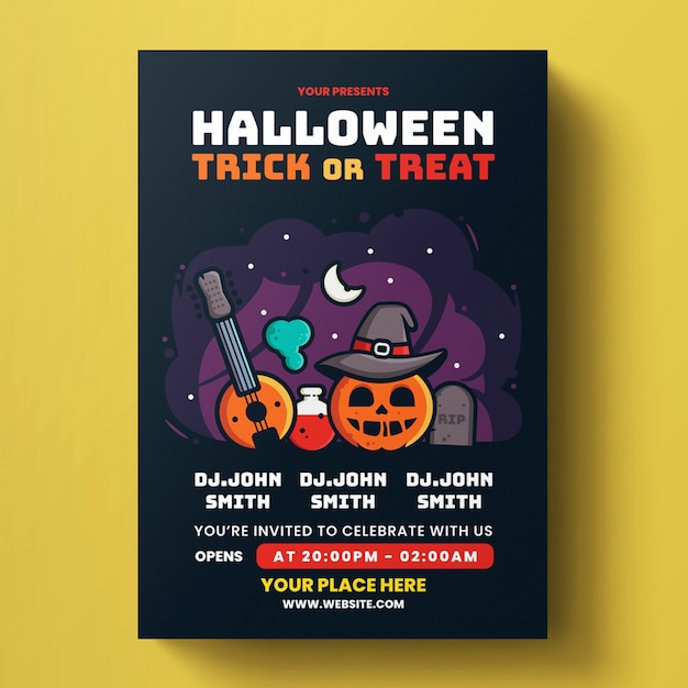 PSD halloween flyer-sjabloon