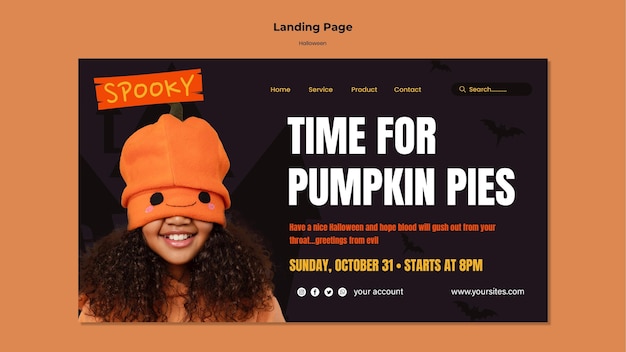 PSD halloween food landing page