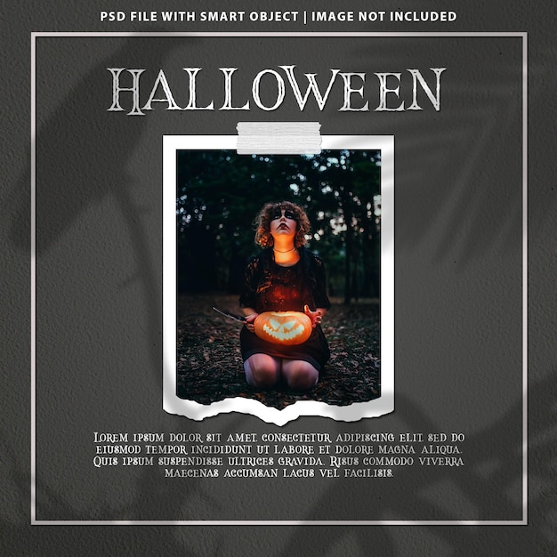 Halloween fotolijst polaroid mockup premium psd