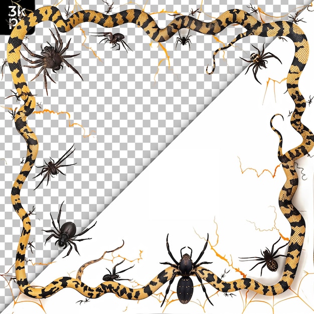 PSD halloween frame isolated on transparent background