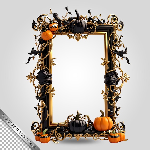 PSD halloween frame transparent background