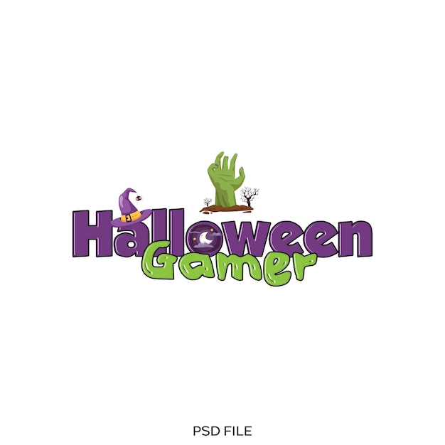 PSD gamer halloween psd file