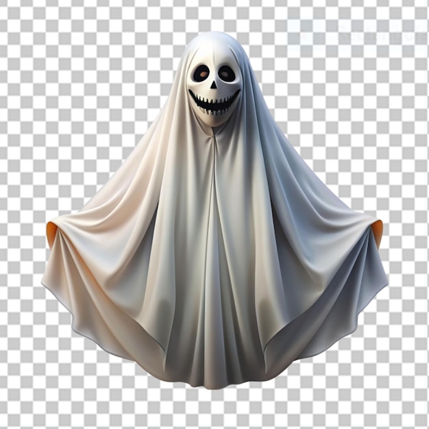 PSD halloween ghost looking very dangerous on transparent background
