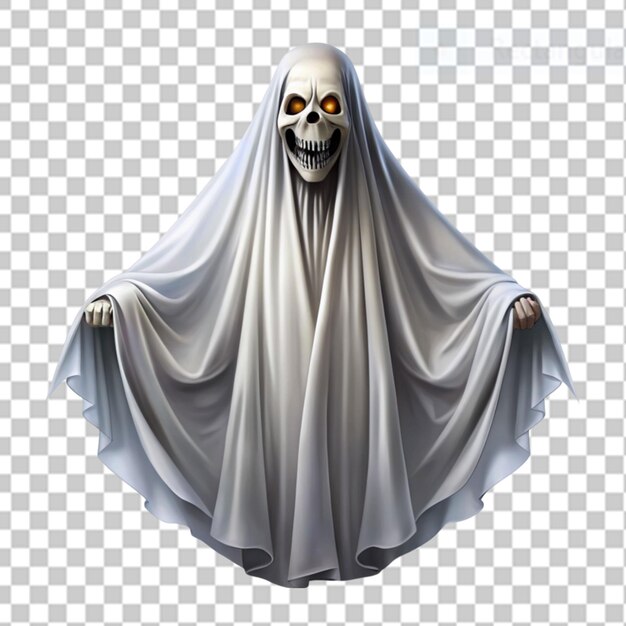 PSD halloween ghost looking very dangerous on transparent background