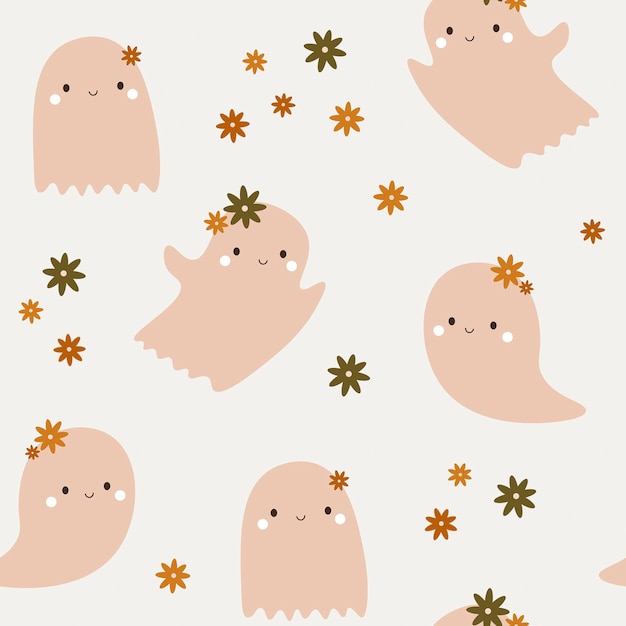 Halloween Ghosts Background Bezszwykowy wzór